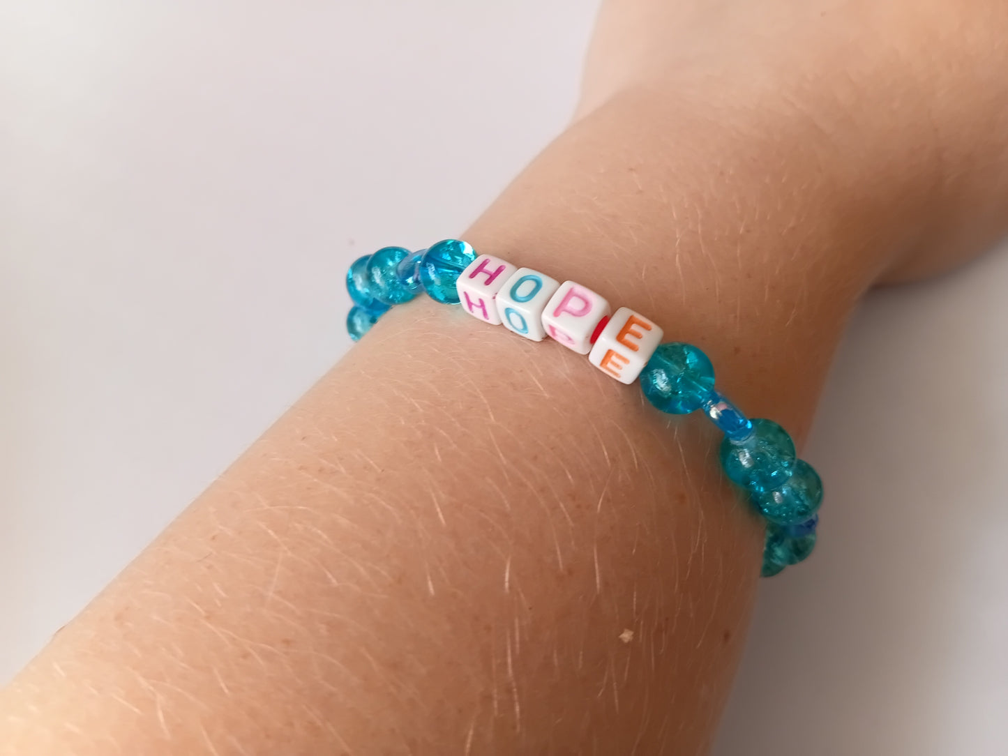 Blue HOPE bracelet and earring set