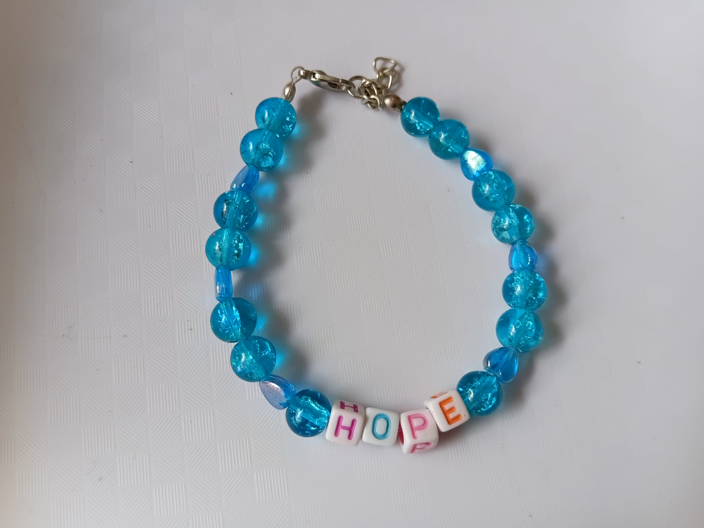 Blue HOPE bracelet and earring set