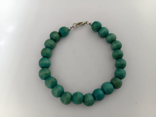 Teal wooden bracelet