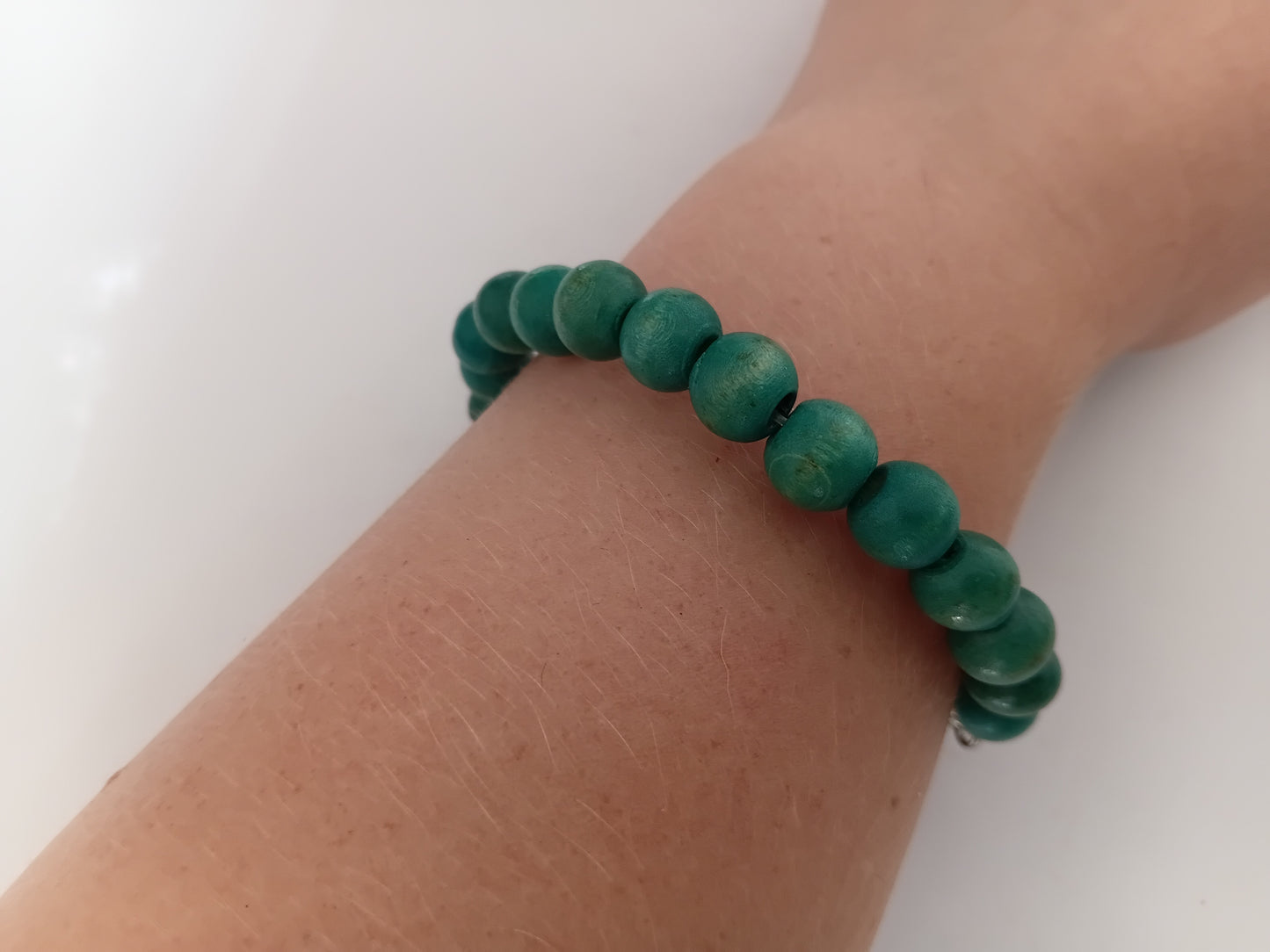 Teal wooden bracelet