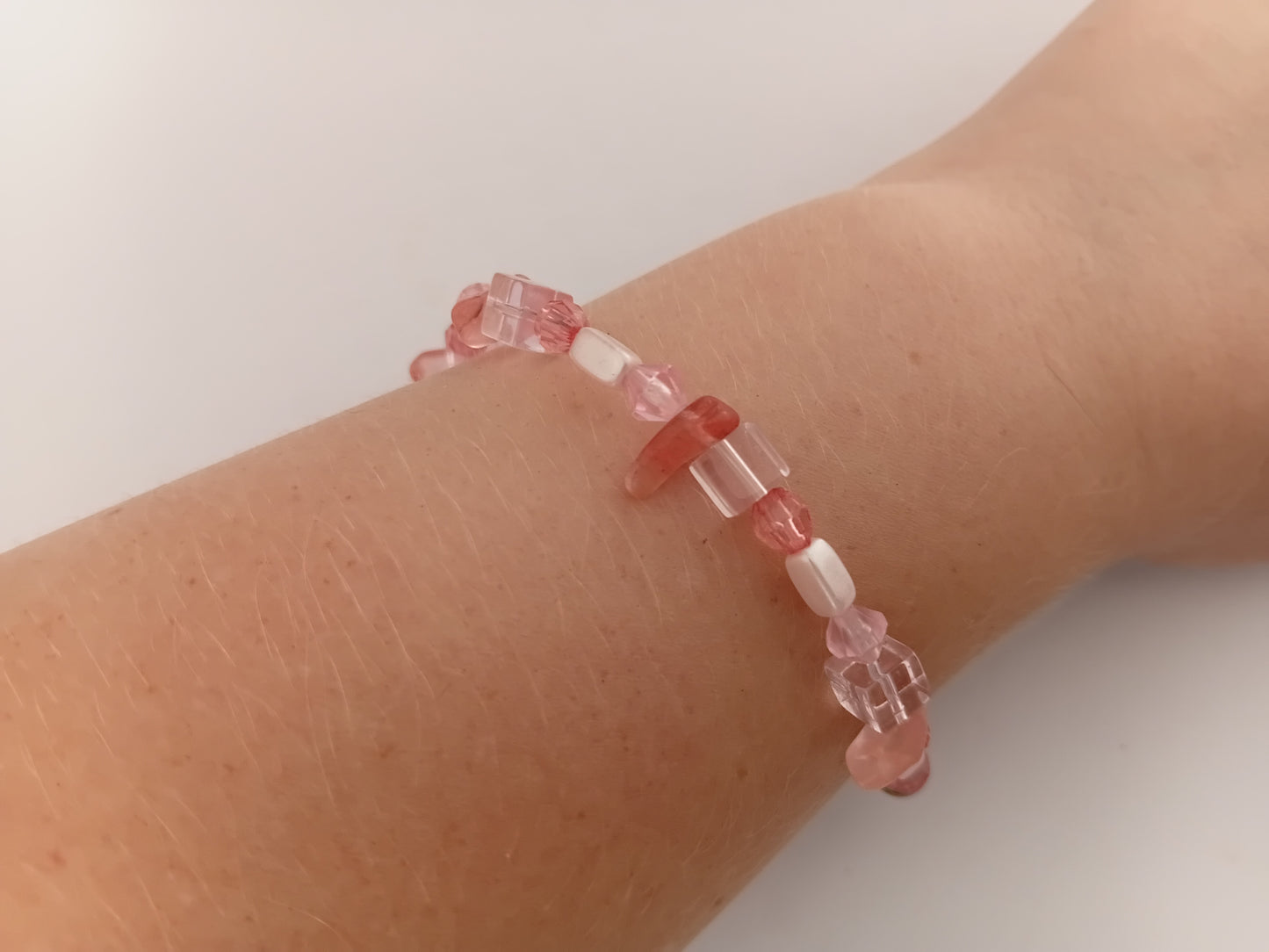 Light pink bracelet and earring set