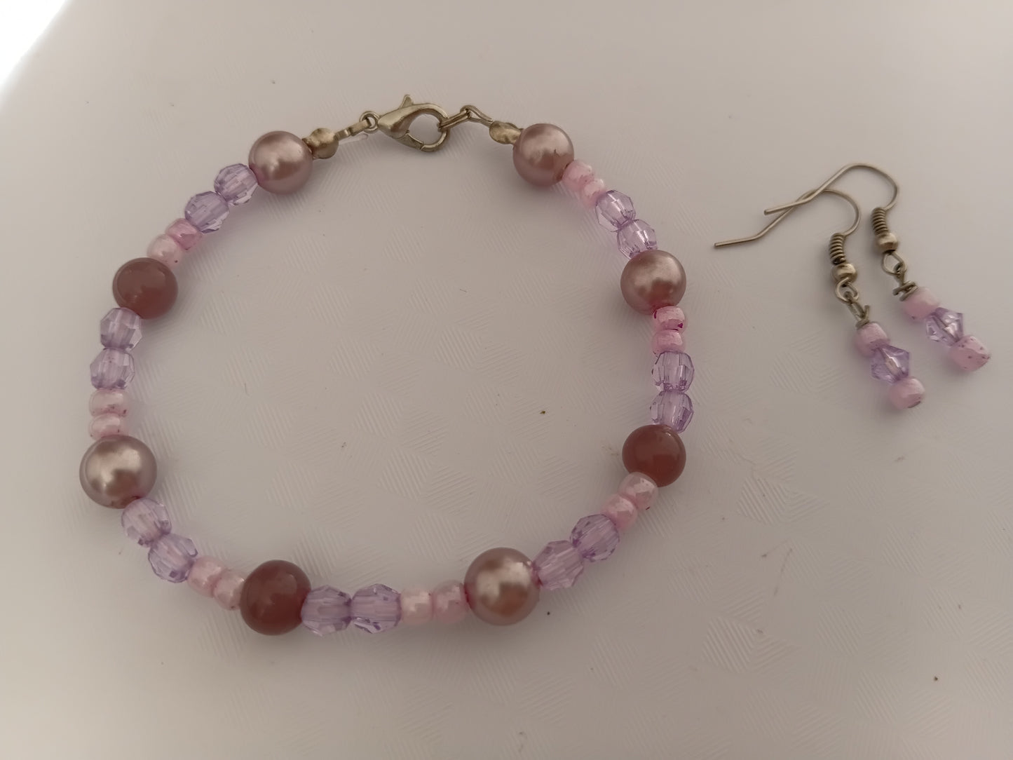 Purple bracelet and earring set