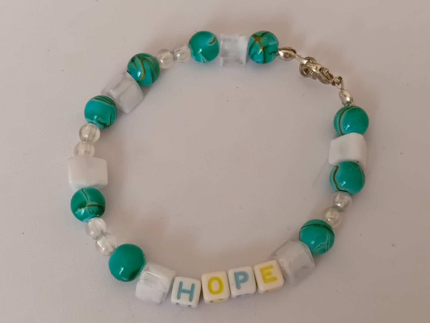 Teal HOPE bracelet and earring set