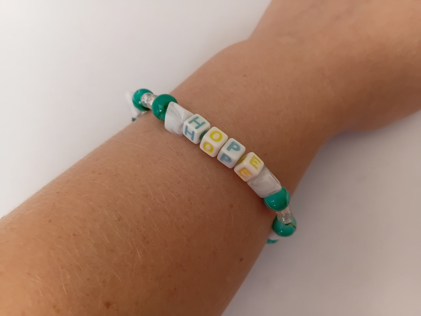 Teal HOPE bracelet and earring set