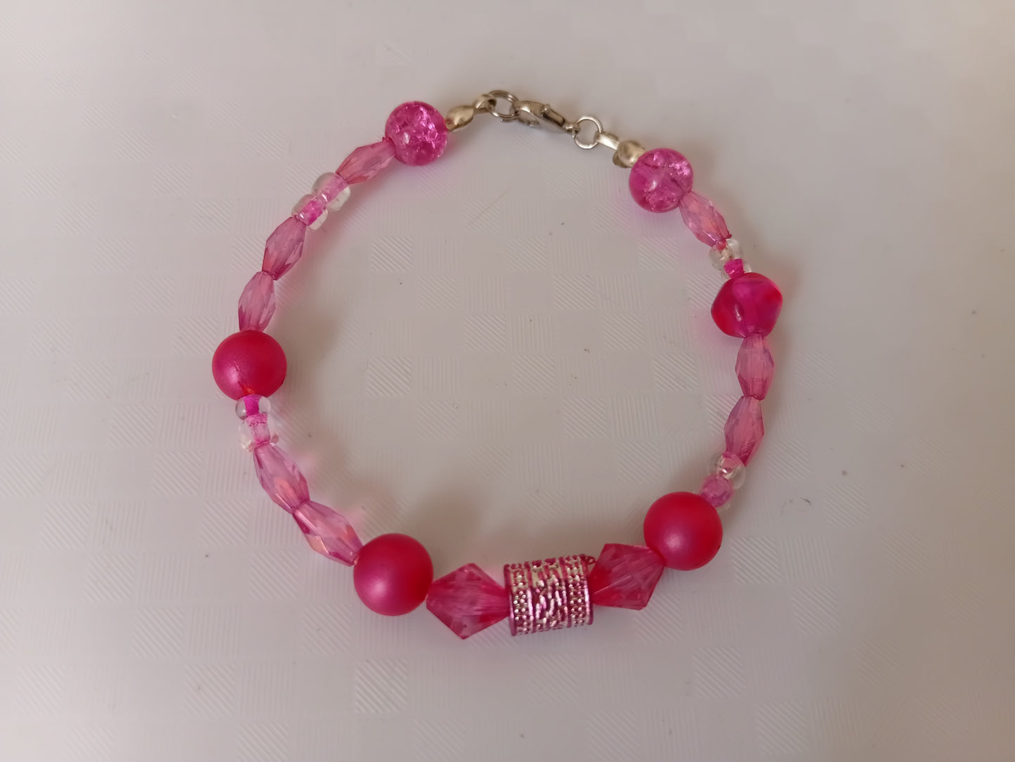 Dark pink bracelet and earring set