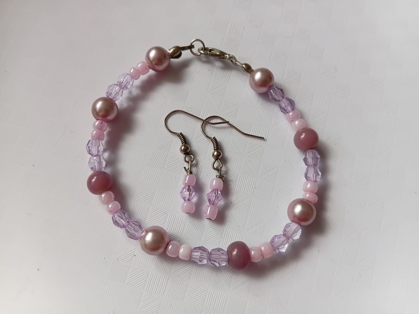 Purple bracelet and earring set